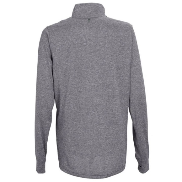 NIKE Dri-Fit Running Pullover Quarter Zip Neon Green Charcoal Gray Athletic Top - Picture 4 of 5